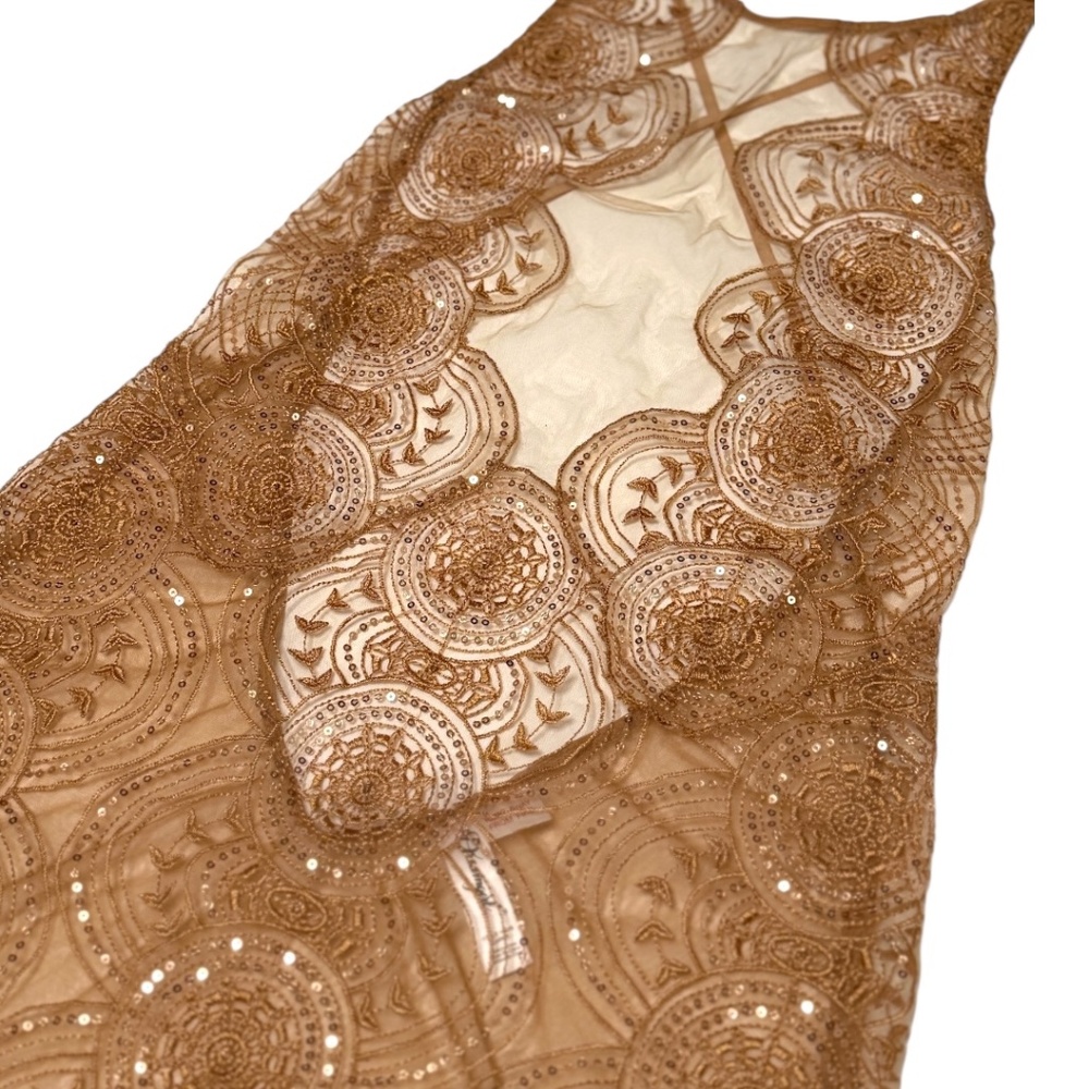 DREAMGIRL Sheer Mesh with Metallic & Satin Thread Floral Embroidered Lingerie - Picture 2 of 6